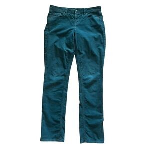 J.Crew Womens Teal Green Corduroy Straight Leg Pants Size 28R Stretch Cotton